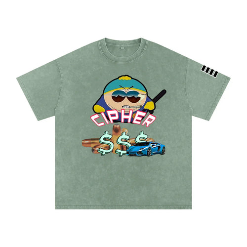 CIPHER Authority casual shirt in bean green, loose fit short sleeve