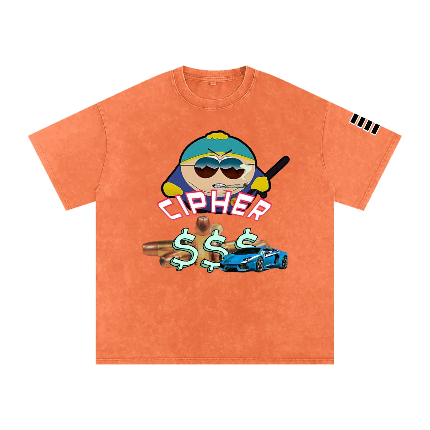 CIPHER Authority casual shirt in orange,loose fit short sleeve