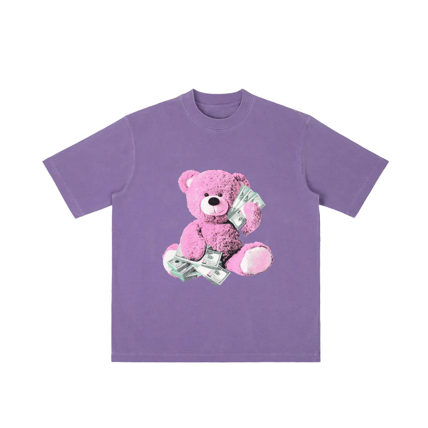 CIPHER Ballin Bear tee in purple, basketball bear graphic print

