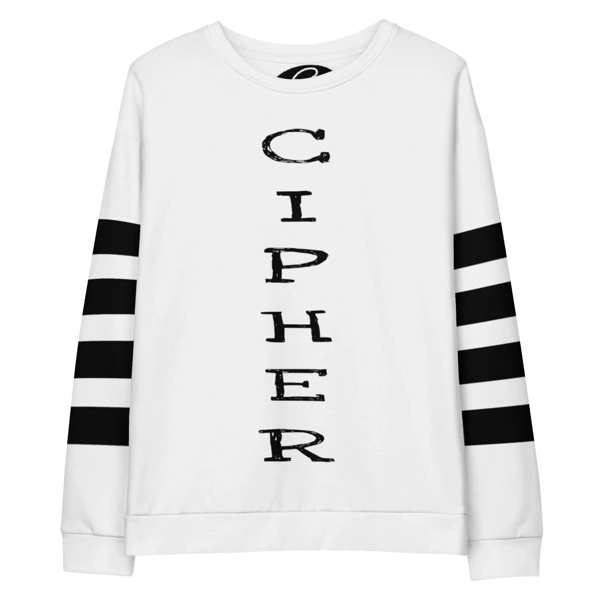 CIPHER Void white cotton sweatshirt with all-over print graphic design